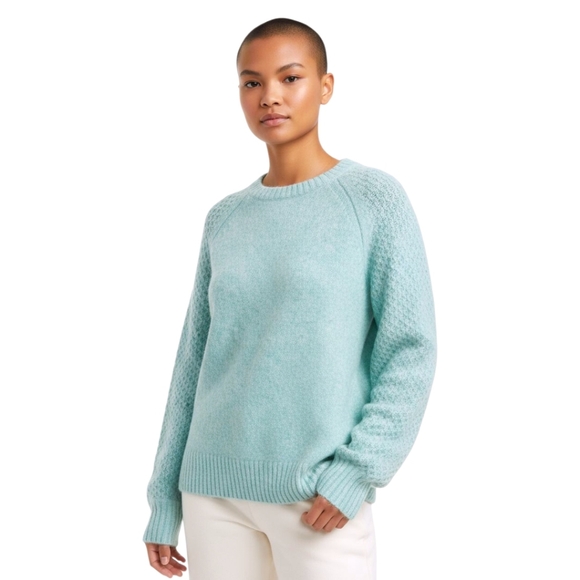 J. Crew Sweaters - J.Crew Wintergreen Honeycomb Wool Alpaca Blend Balloon-sleeve Sweater Size XS
